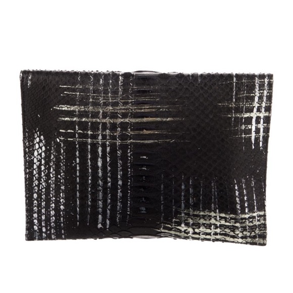 KARA ROSS Embossed Leather Clutch - Picture 3 of 5